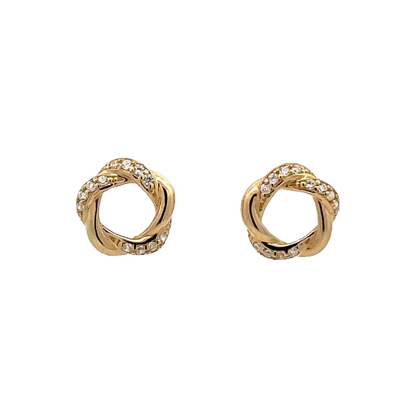 Gold Earrings with Zircons