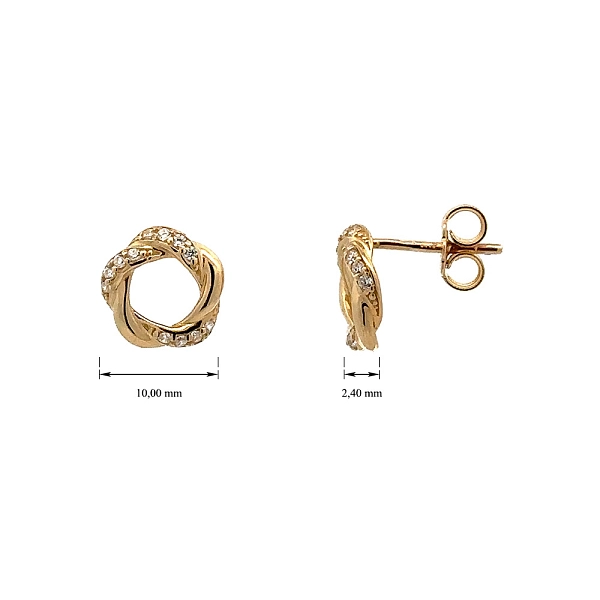 Gold Earrings with Zircons