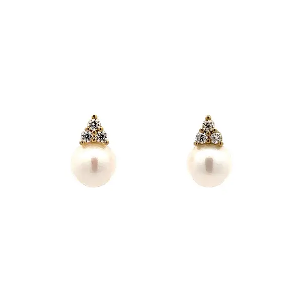 Earrings with Pearl and Zirconia