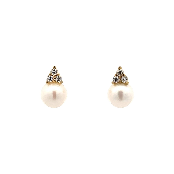 Earrings with Pearl and Zirconia