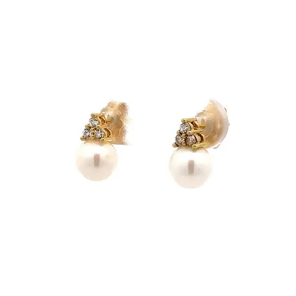 Earrings with Pearl and Zirconia