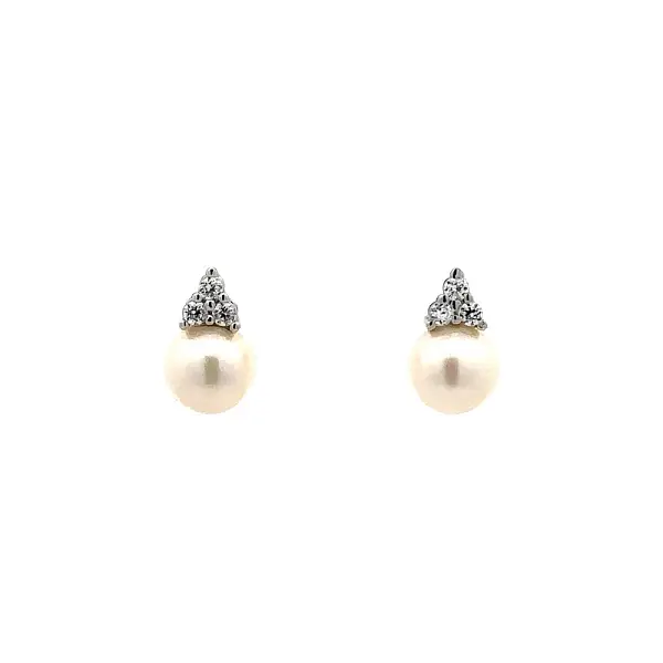 Pecky Earrings with White Gold Pearl