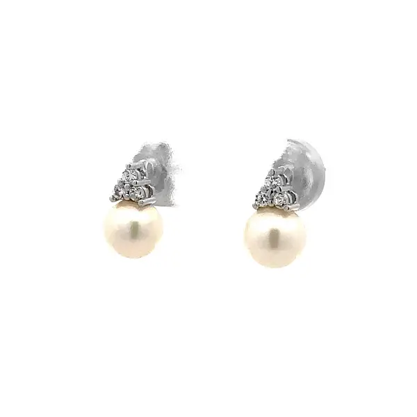 Pecky Earrings with White Gold Pearl