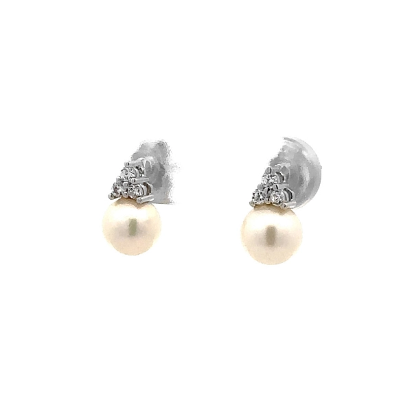 Pecky Earrings with White Gold Pearl