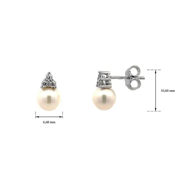 Pecky Earrings with White Gold Pearl