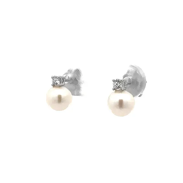 Pecky Earrings with White Gold Pearl