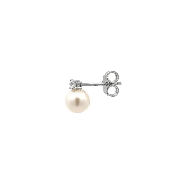 Pecky Earrings with White Gold Pearl