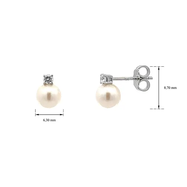 Pecky Earrings with White Gold Pearl