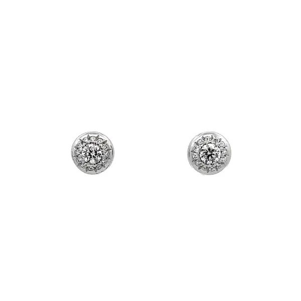 Earrings with White Gold Zircons