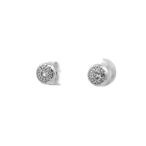 Earrings with White Gold Zircons