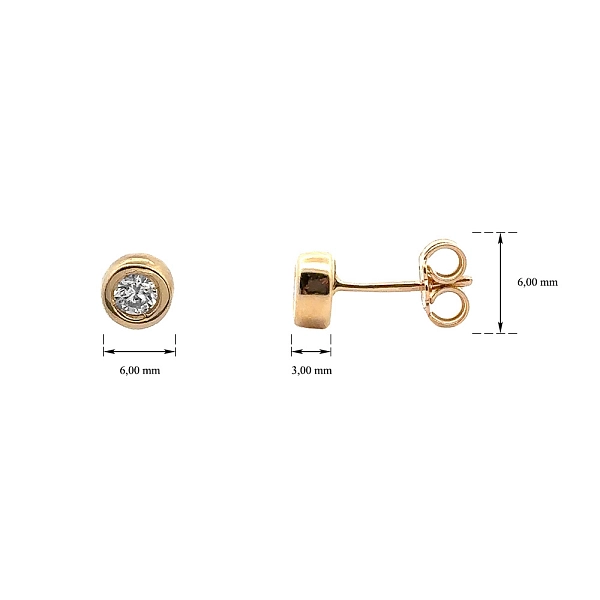 Gold Pecky Earrings with Zircones