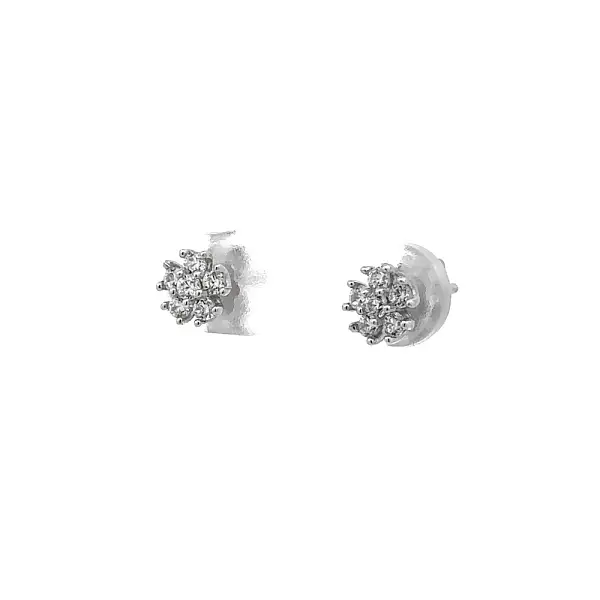 Earrings with White Gold Zircons