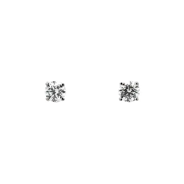 Earrings with White Gold Zircons