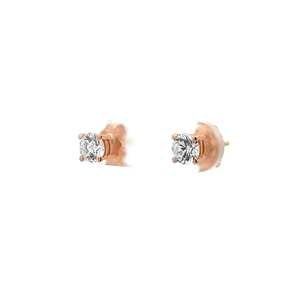 Earrings with Zircones in Rose Gold
