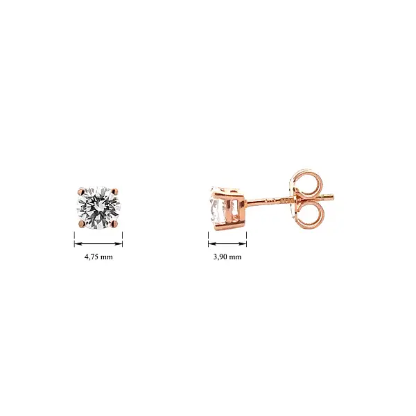 Earrings with Zircones in Rose Gold