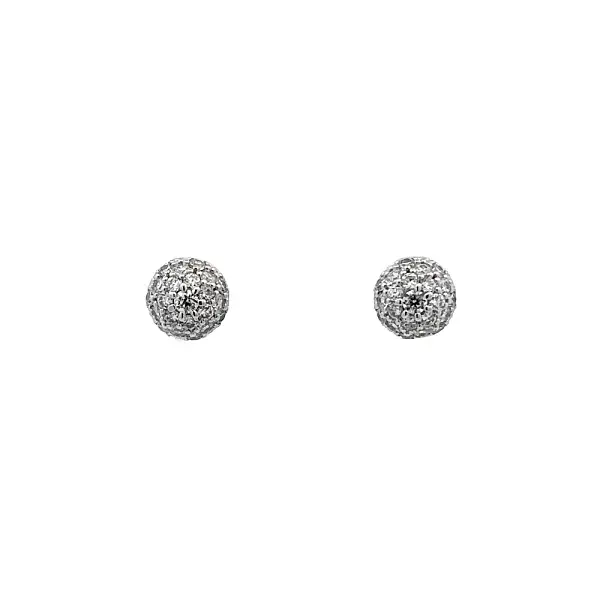 Earrings with White Gold Zircons