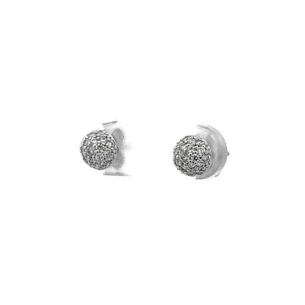 Earrings with White Gold Zircons