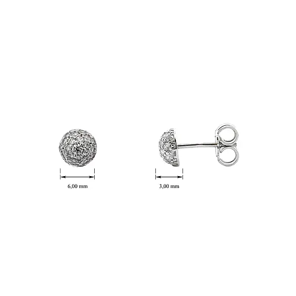 Earrings with White Gold Zircons