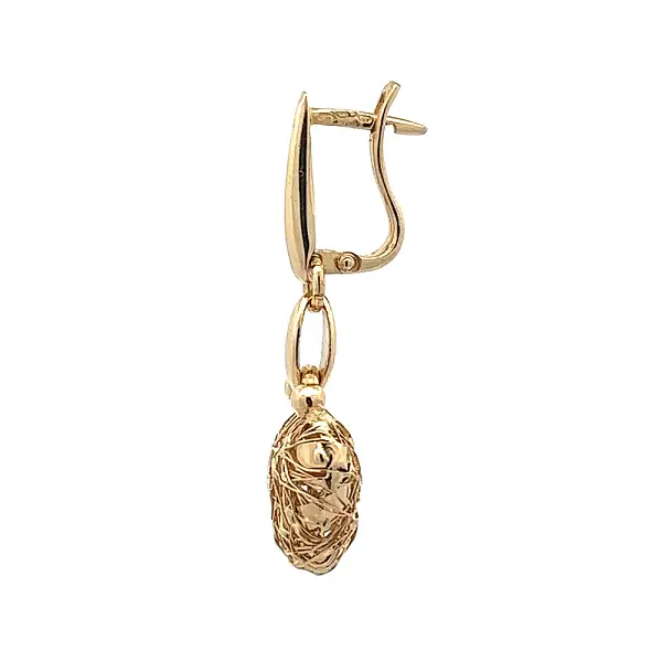 Gold Hanging Heart Earrings