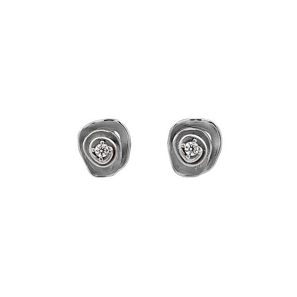 Earrings with White Gold Zircons