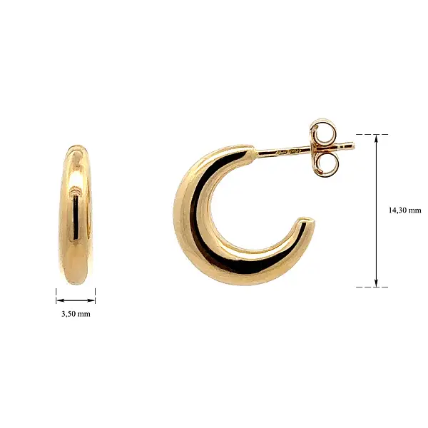 Gold Semi-circular Earrings