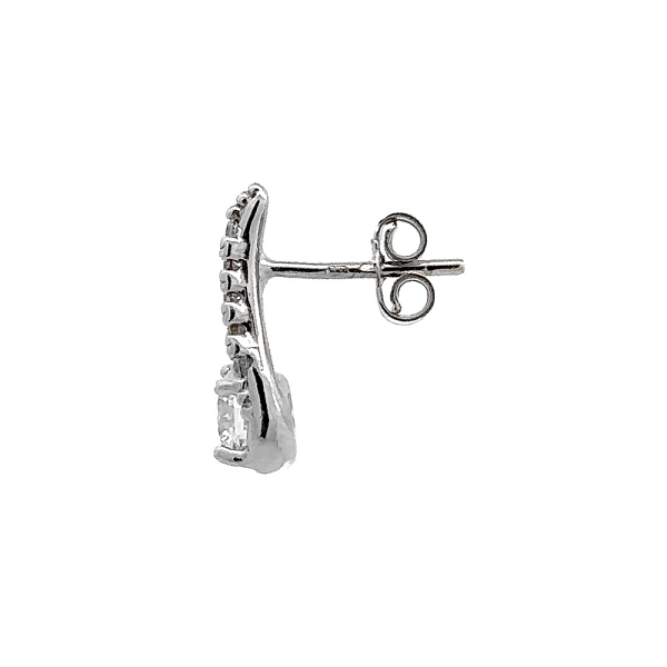 Earrings with White Gold Zircons
