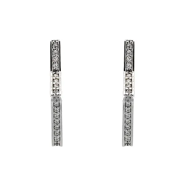 Earrings with White Gold Zircons