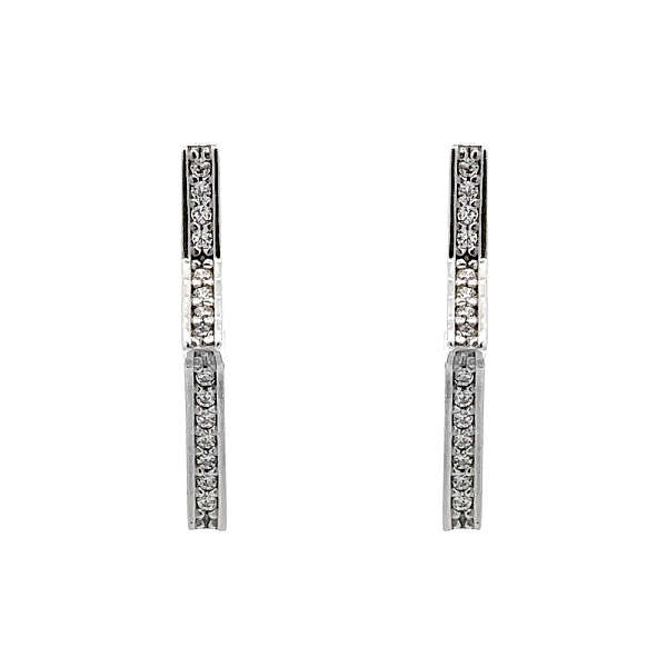 Earrings with White Gold Zircons