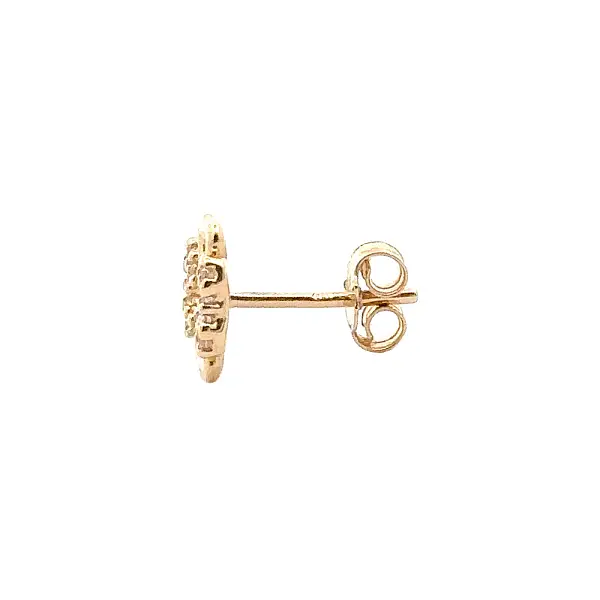 Gold Pecek Earrings Quatrefoil with Zirconias