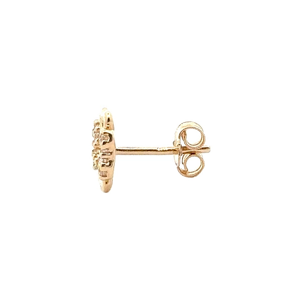 Gold Pecek Earrings Quatrefoil with Zirconias