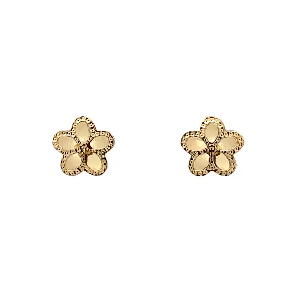 Gold Pecek Earrings Flower