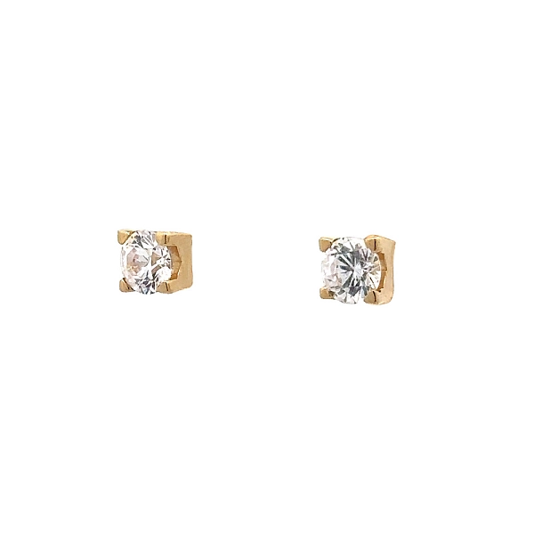 Gold Pecky Earrings with Zircones