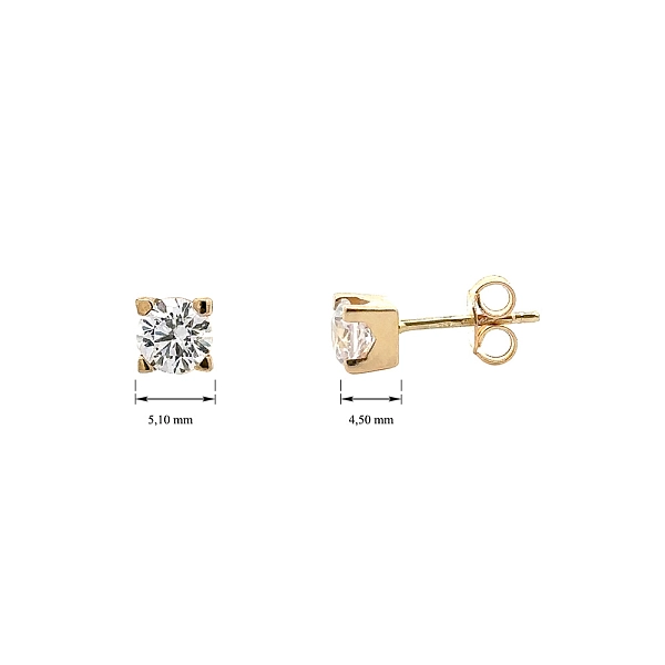Gold Pecky Earrings with Zircones