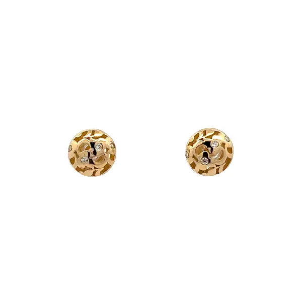 Gold Pecky Earrings with Zircones
