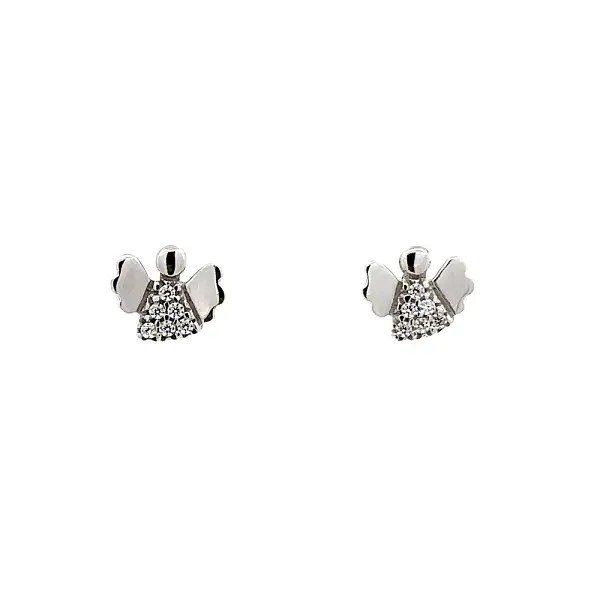 Earrings Angel with White Gold Zircons