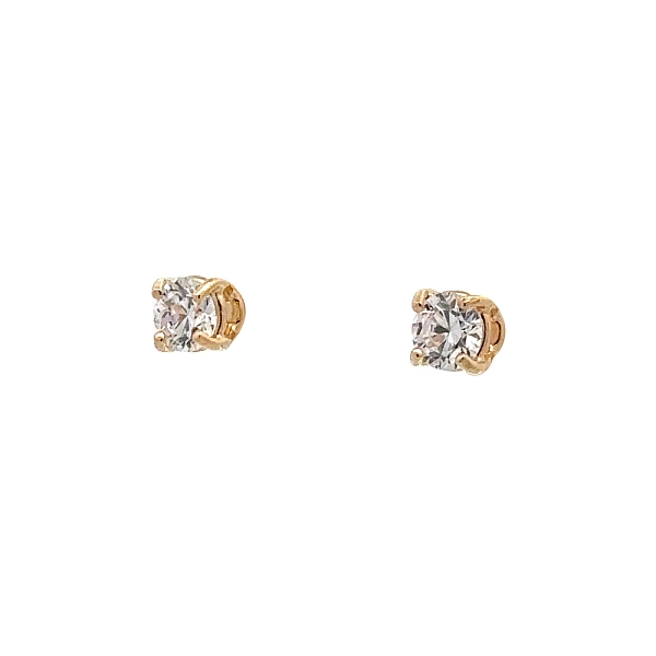 Gold Pecky Earrings with Zircones