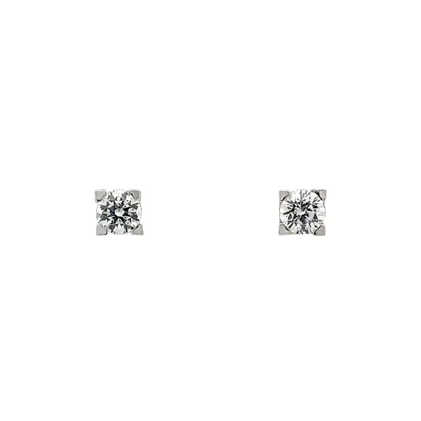 Earrings with White Gold Zircons