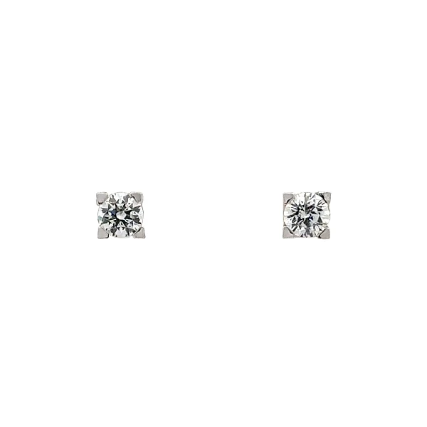 Earrings with White Gold Zircons