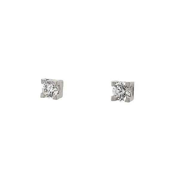 Earrings with White Gold Zircons