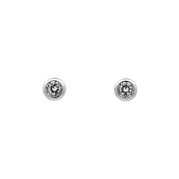 Earrings with White Gold Zircons