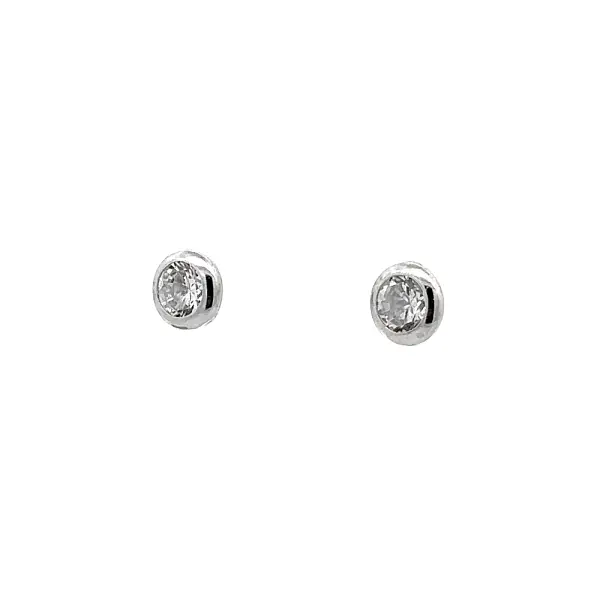 Earrings with White Gold Zircons