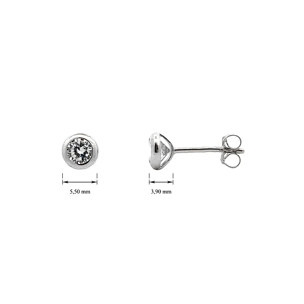 Earrings with White Gold Zircons