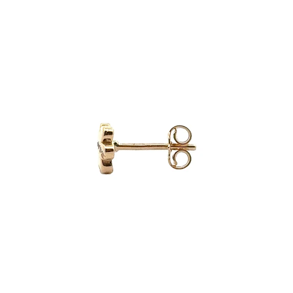 Gold Pecek Earrings Flower with Zircones