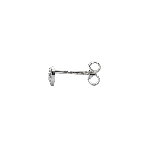 Heart Earrings with Zircones in White Gold