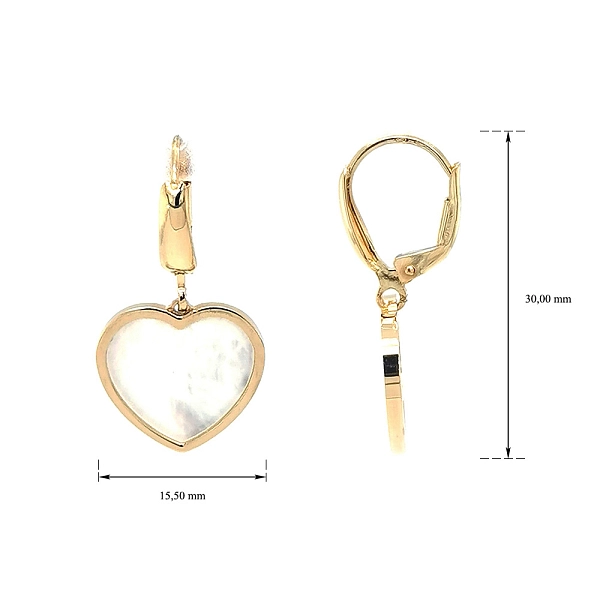 Gold Earrings with Pearl