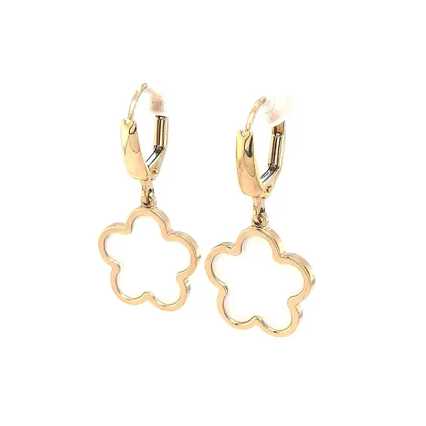 Gold Earrings with Pearl