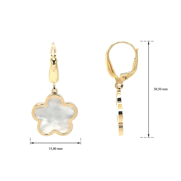 Gold Earrings with Pearl