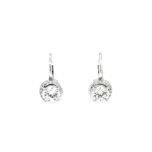 Earrings with White Gold Zircons