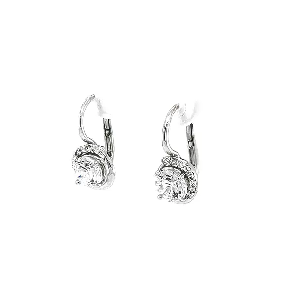 Earrings with White Gold Zircons