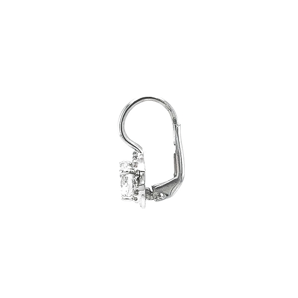 Earrings with White Gold Zircons